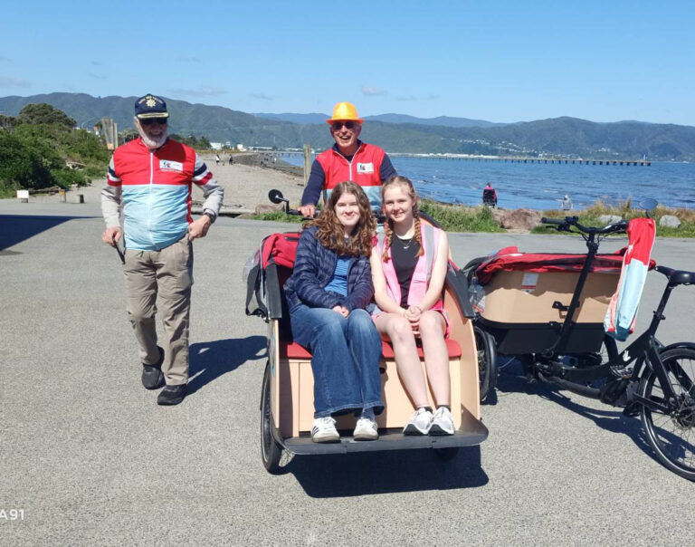 Audrey and Olivia on one of the Riding With Olivia trishaws